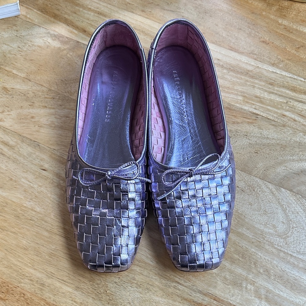 Freda Salvador Jada Metallic Purple Woven Flats